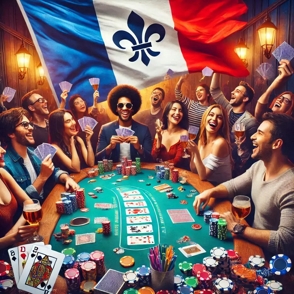 Poker et drapeau de France représentant Night Casino